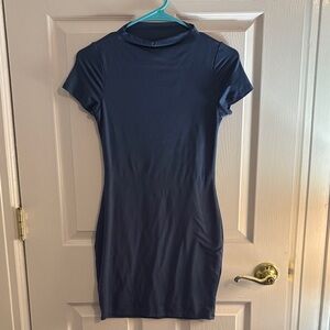 Navy Blue Short Sleeve Dress